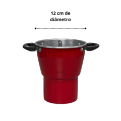 Mini Cuscuzeiro Panela Para Cuscuz Pequeno Individual Nordestino Nº12 em alumínio Vermelho Pintinha - comprar online