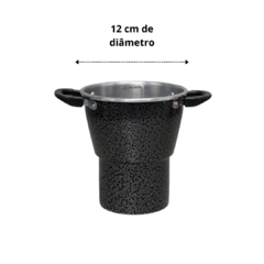 Mini Cuscuzeiro Panela Para Cuscuz Pequeno Individual Nordestino Nº12 em alumínio Preto Craqueado - comprar online