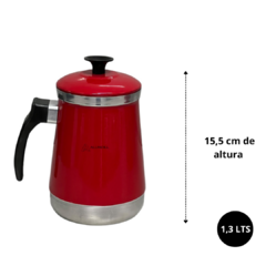 Mancebo Pop com Bule Mariquinha Coador De Café Retro Em Alumínio Suporte Vermelho Pintinha - comprar online