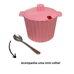 Açucareiro com Tampa e Colher Porta Açucar em Plastico Acrilico Rosa - Lojas de Panelas | Alumdill