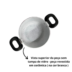 Jogo de Panelas 5 Peças Vermelho com Ceramica Alumínio Reforçado Alça de Baquelite com Tampa de Vidro Kit - comprar online