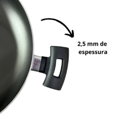 Imagem do Frigideira Panela Grande Wok Antiaderente 28 Cm Grande Com Tampa De Vidro Rosa Liso