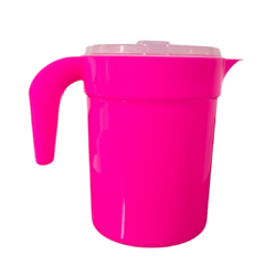 Jarra de Suco Para Agua Redonda de Plastico Redonda 4 Litros com Tampa Rosa Neon - Lojas de Panelas | Alumdill