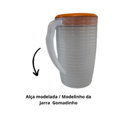 Jarra de Suco Para Agua Redonda de Plastico Transparente 2 Litros com Tampa Laranja