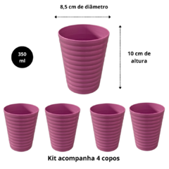 Kit Jogo Conjunto Jarra de Suco Para Agua Redonda de Plastico + 4 Copos 2 Litros Rosa - Lojas de Panelas | Alumdill