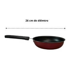 Frigideira Para 1 Ovo Frita Ovo Alumínio Antiaderente Teflon 13 Cm Cereja com Creme Cabo de Baquelite - comprar online