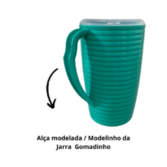 Kit Jogo Conjunto Jarra de Suco Para Agua Redonda de Plastico + 4 Copos 2 Litros Verde na internet