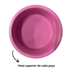 Jogo de Bacia 3 Peças Plastico Redonda Multiuso Rosa Canelada na internet