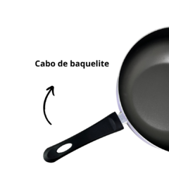 Frigideira Panela Grande Wok Antiaderente 28 Cm Grande Com Tampa De Vidro Rosa Liso