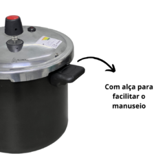 Imagem do Panela de pressão Tampa Fechamento Externo 7 litros Preto Teflon Antiaderente