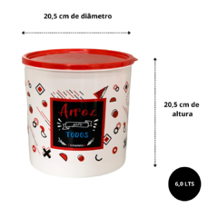 Pote Arroz 6 Litros Vasilhas Individual Avulso Plastico Personalizado - comprar online