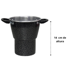 Mini Cuscuzeiro Panela Para Cuscuz Pequeno Individual Nordestino Nº12 em alumínio Preto Craqueado - comprar online