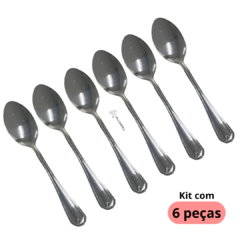 Kit com 6 Colheres Talher em Aço Inox Grande Sopa Bar Buffet Faqueiro Cozinha Utensilios - loja online