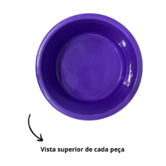 Jogo de Bacia 3 Peças Plastico Redonda Multiuso Roxo Canelada - loja online