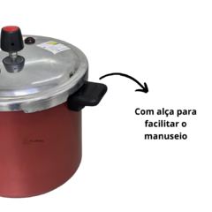 Imagem do Panela de pressão Tampa Fechamento Externo 7 litros Cereja Teflon Antiaderente