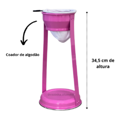 Mancebo Pop com Bule Mariquinha Coador De Café Retro Em Alumínio Suporte Rosa Pink