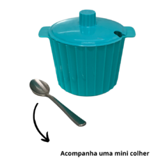 Açucareiro com Tampa e Colher Porta Açucar em Plastico Acrilico Verde na internet