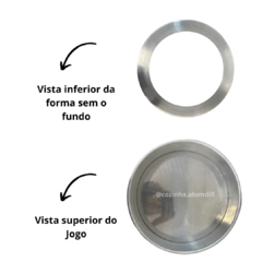 Jogo Kit Conjunto 4 Formas Assadeira Bolo Torta Redonda Fundo Falso Removivel de Aluminio - comprar online