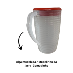 Jarra de Suco Para Agua Redonda de Plastico Transparente 2 Litros com Tampa Vermelha na internet