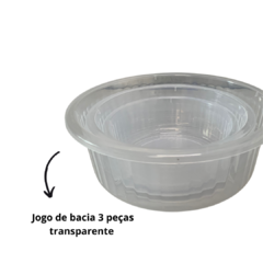 Jogo de Bacia 3 Peças Plastico Redonda Multiuso transparente Canelada - comprar online