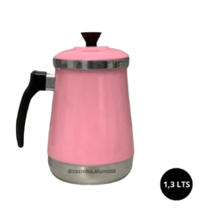 Mancebo Pop com Bule Mariquinha Coador De Café Retro Em Alumínio Suporte Rosa Liso Bebê