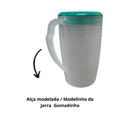 Jarra de Suco Para Agua Redonda de Plastico Transparente 2 Litros com Tampa Verde - comprar online