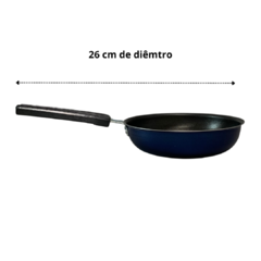 Frigideira Para 1 Ovo Frita Ovo Alumínio Antiaderente Teflon 13 Cm Azul com Preto Cabo de Baquelite - comprar online