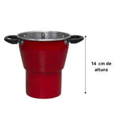 Mini Cuscuzeiro Panela Para Cuscuz Pequeno Individual Nordestino Nº12 em alumínio Vermelho Pintinha - comprar online