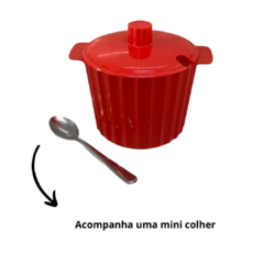 Açucareiro com Tampa e Colher Porta Açucar em Plastico Acrilico Vermelho na internet