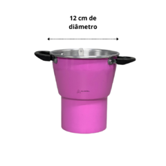 Mini Cuscuzeiro Panela Para Cuscuz Pequeno Individual Nordestino Nº12 em alumínio Rosa Pink - comprar online