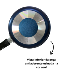 Frigideira Para 1 Ovo Frita Ovo Alumínio Antiaderente Teflon 13 Cm Azul com Preto Cabo de Baquelite - loja online