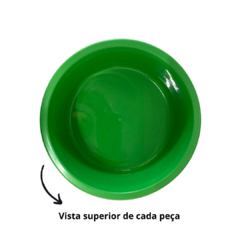 Jogo de Bacia 3 Peças Plastico Redonda Multiuso Verde Lima Canelada