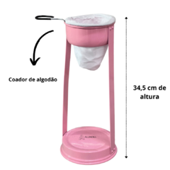 Mancebo Pop com Bule Mariquinha Coador De Café Retro Em Alumínio Suporte Rosa Liso Bebê na internet