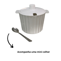 Açucareiro com Tampa e Colher Porta Açucar em Plastico Acrilico Branco - comprar online