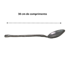 Colher de Arroz Grande Alumínio Fundido Batido Talher para Servir 33 cm