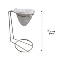 Mini Coador De Café E Chá Suporte Aço Cromado Filtro Pano Individual Coar Café Mariquinha Mancebo Velador Veladorzinho - comprar online