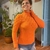 Blusa Em Tricô De Linha Com Elastano Terraza Laranja