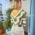 Blusa Em Modal de Linha Terraza Off White e Verde Oliva na internet