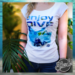 Enjoy dive Women White Premium T-Shirts - buy online