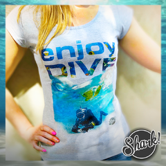 Enjoy dive Women Premium T-Shirts on internet