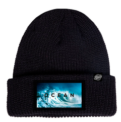 Wool Watch Knit Cap Black Ocean