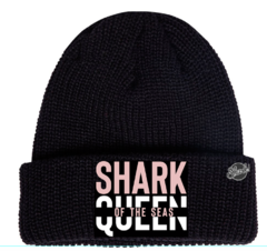 Wool Watch Knit Cap white Shark Queen of the Seas gorro mujer lana tiburon