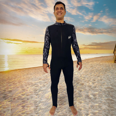 Wetsuit Traje Rashguards Lycra Extra Life UV 50 Tiburon Ballena Negro