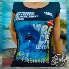 T-shirt wreck Diver Scuba Diving Dive  camiseta remera de buceo mergulio naufragio