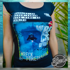 T-shirt wreck Diver Scuba Diving Dive  camiseta remera de buceo mergulio naufragio