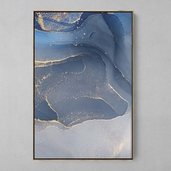 Quadro Mármore Azul e Dourado - Ellquadros 