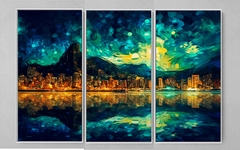 Imagem do QUADRO TRÍPTICO RIO DE JANEIRO NOITE ESTRELADA