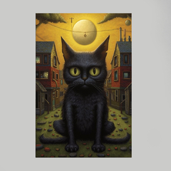 Quadro Decorativo Felino das Ruas Sombrias