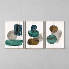 Conjunto 3 Quadros Abstrato Textura Moderno - comprar online