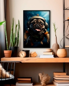 Quadro Decorativo Pug Mergulhador